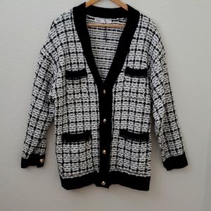 Zara Black and White Cardigan